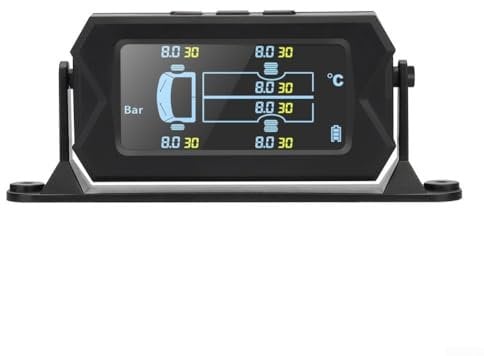 Solar Wireless Tyre Pressure Monitor, Wireless 6 External Sensors Solar, Specially Designed For Trucks, TPMS6 Wheel Truck Tire Pressure Detector(15bar)