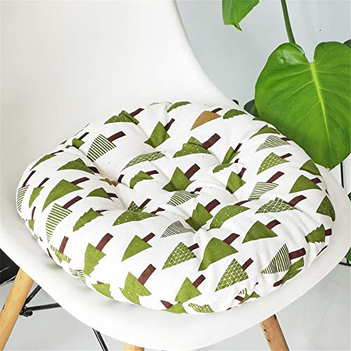 Treer Rundes Stuhlkissen für Terrasse, Garten, Esszimmer, Tatami-Rückenlehne, Bodenkissen (cremeweiß, 40 x 40 cm)