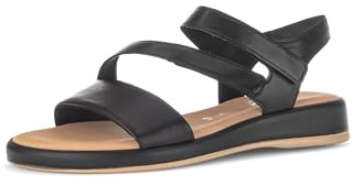 Gabor Damen Keilsandalen, Frauen Sandalen,Leichte Mehrweite (G),Keilsandaletten,Keilabsatz,Wedge-Heel,bequem,flach,schwarz,39 EU / 6 UK
