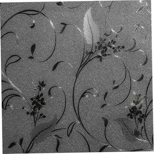 Blackout Window Film 1 Roll 79x18 Floral Pattern PVC Window Blackout Film Waterproof Dirt-Proof Static Blackout Window Cling Reusable Decorative Full Blackout Film for Privacy