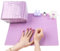 YINGJEE 125Pcs Nail Art Table Mats, Disposable Nail Tips Art Table Towels Mat, 3 Ply Nail Napkins for Acrylic, Nail Art Mat Paper Sheet, Nail Tips Art Waterproof Pad for Salon (Purple)