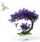 Violet Bonsai Artificiel, Anti Fatigue LINTRA Bonsai, Simulation Bonzaï, Convient pour la décoration Végétale sur Le Balcon, Le Jardin et Le Salon