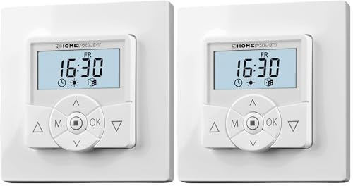 HOMEPILOT Zeitschaltuhr premium | cleverer Rolladenschalter mit Timer | Steuerung von Rollladenmotor & Rohrmotor, inkl. Tages- & Wochenprogramm, Astrofunktion, Anschluss für Sonnensensor, Weiß