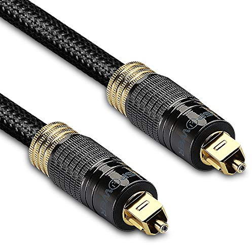 FosPower – 4,50m Toslink optisches audiokabel | toslink Kabel | Digital Audio Kabel | Lichtwellenleiter-Kabel | Premium QUALITÄT | 24K Vergoldet | Abgeschirmt | Nylonmantel