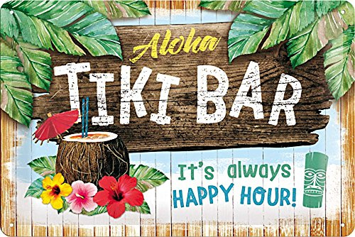 Nostalgic-Art Retro Blechschild, 20 x 30 cm, Tiki Bar | aus Metall, Vintage Design, Blechschilder Sprüche, Geschenk-Idee für die Hausbar
