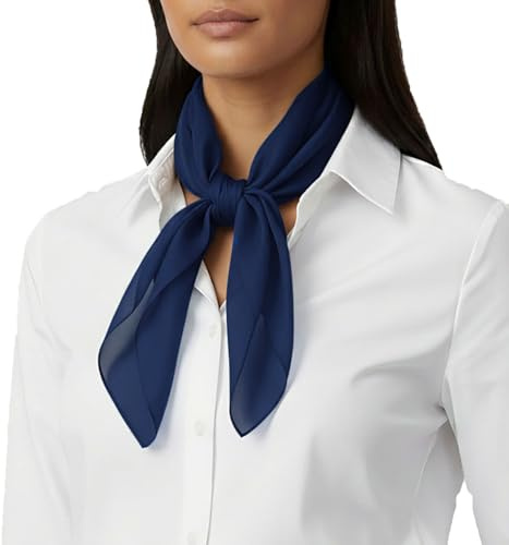 Basic Sense Square Chiffon Scarf for Women, Bandana Neck Scarf Neck Tie | 68 x 68cm (27 x 27in) plain sheer scarves. Fine lightweight chiffon that drapes, not a stiff weave. Neck tie or headscarf