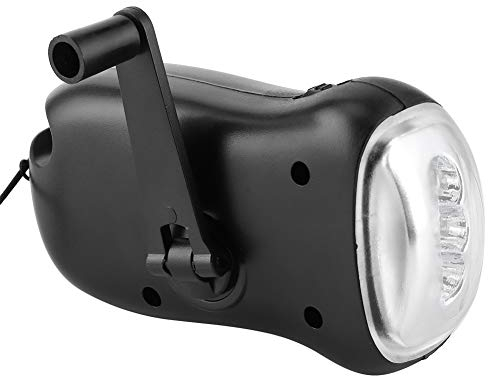 Fdit Linterna Solar, manivela, Linterna Recargable con energía Solar, generadores manuales, Linterna de Emergencia, LED, antorcha Dinamo de Emergencia para Acampar al Aire Libre (3.5x2in)