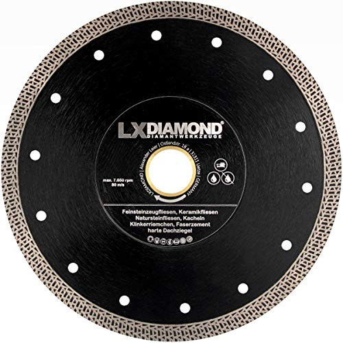 LXDIAMOND Diamant-Trennscheibe 180mm x 25,4mm PREMIUM Diamantscheibe für Feinsteinzeugfliesen Fliesen Natursteinfliesen extra dünn Trennscheibe 180 mm