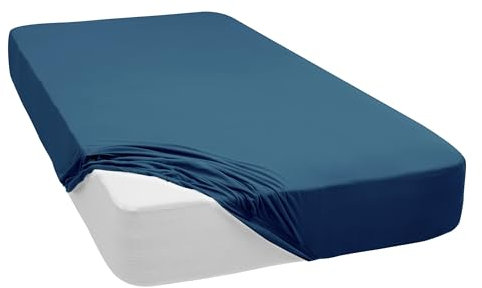 Mixibaby Spannbettlaken Jersey Spannbetttuch 100% Baumwolle Bettlaken Spannbettuch Laken 28 Farben, Größe:160 x 200 cm, Farbe:Teal