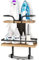 VINAEMO Ironing Board Hanger Wall Mount, 2-Layer Iron and Ironing Board Holder, Laundry Room Shelves Solid Wood with Removable Hooks Home Organization and Storage Carbonized Black