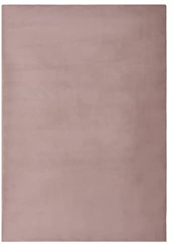vidaXL Teppich Kunstkaninchenfell rutschfeste Unterseite Fellteppich Kunstfell Bettvorleger Wohnzimmer Schlafzimmer Kinderzimmer 200x300cm Altrosa