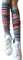 YLfly Damen Bunt Gestreift Muster Beinwärmer Winter Strick Stulpen Strümpfe Socken Beinlinge(Hellblau)