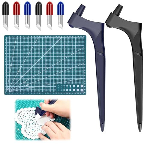 CLDURHGE Set Di Utensili Da Taglio Artigianali 9 Pezzi Utensili Da Taglio Artigianali Lame Rotanti A 360 Gradi Nuovo Set Di Coltelli Artigianali In Acciaio Inossidabile Taglierina Giroscopio
