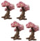 Warmhm 4 Stück Mikrolandschaft Kirschbaum Blumen-kunstbaum Topfbonsai Miniaturbaum Simulationsbaum Miniaturpflanze Baummodell Mit Topf Eisenbahn Diorama Harz Bonsai Baum Die Blumen