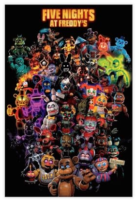 Five Nights at Freddy's Poster 10 Leinwand Poster Wandkunst Dekor Druck Bild Gemälde für Wohnzimmer Schlafzimmer Dekoration ungerahmt 30 x 45 cm