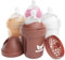 Herobility Double Anti-Colic Baby Bottles – 5 fl oz/140ml – 4-Pack – Multicolor – Sand, Woodchuck, Pink, White