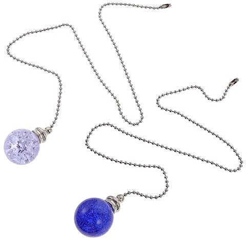 BESTonZON 2 Pezzi di Cristallo per Ventilatore da Soffitto con Catena di Trazione Ciondolo con Crepa di Ghiaccio per Ventilatore da Soffitto con Catena di Trazione