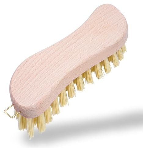 Peggy Perfect Scheuerbürste, Reinigungsbürste, Hand Schrubber aus zertifiziertem Buchenholz. Ergonomischer Griff in S-Form und hartem, dichtem Kunststoffborsten Besatz - In- & Outdoor. Made in Germany