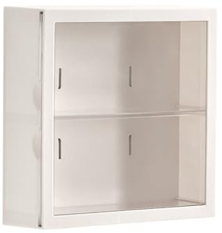 CIPPRO Vitrine de Rangement Murale for Figurines en Acrylique, 9,64 Pouces, Anti-poussière, boîte de Rangement for Figurines, Porte coulissante, fenêtre d'affichage Multicolore en Option(White)