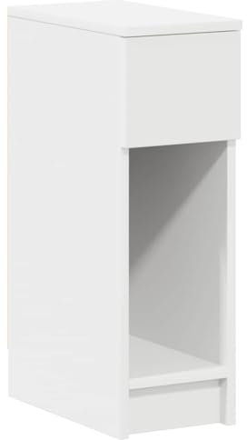 vidaXL Nachttisch mit Schublade Weiß 20x36x60 cm, Nachtschrank, Nachtkommode, Betttisch, Nachtkonsole, Bettschrank, Beistelltisch Schlafzimmer