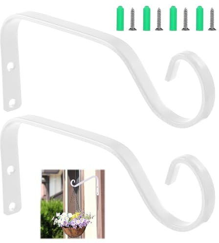 YCHYAN Lot de 2 crochets muraux pour suspension de fleurs, support pour plantes suspendues, supports de lampe pour plantes suspendues en plein air, lanternes, appliques murales