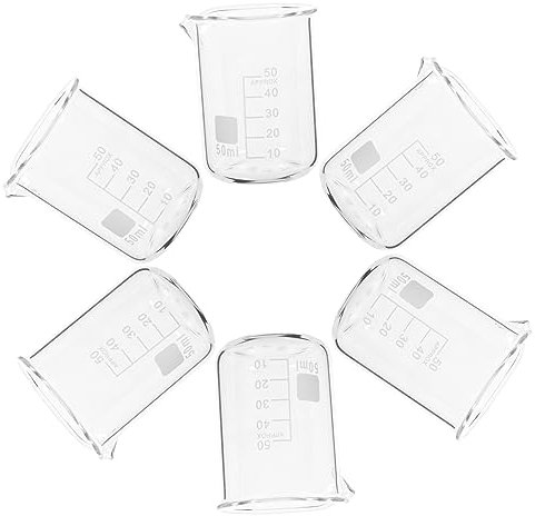 Gatuida Lot De 6 Béchers Doseurs En Verre Résistant Aux Hautes Températures Pour Laboratoire Pour Liquides