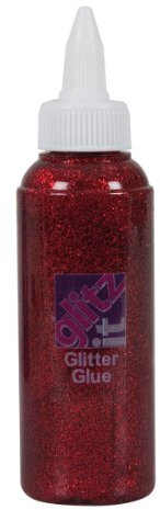 Glitz it Glitter Glue - Ruby Red, 120ml, Twist Nozzle Bottle, Ideal for Kids Craft, Shimmer Glue for Art & Craft Projects, Wedding Invitations, Card Making, Art Set