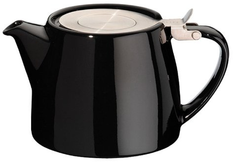 Forlife Stump Teapot With Lid & 0.3mm Fine Infuser 550ml 18oz Graphite Black - 309BKG