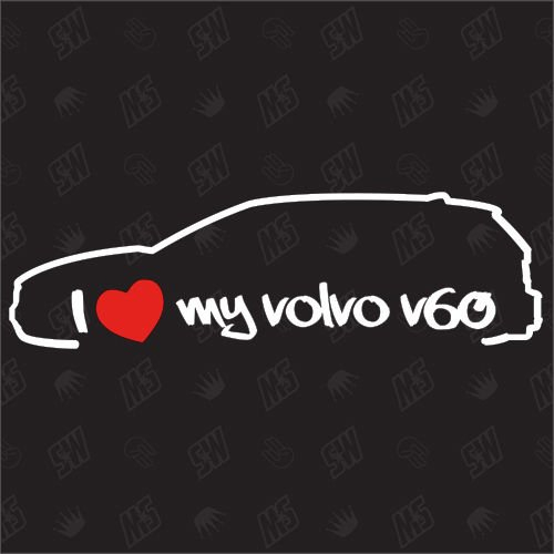 speedwerk-motorwear I Love My V60 Kombi - Sticker kompatibel mit Volvo - Baujahr 2010-2013