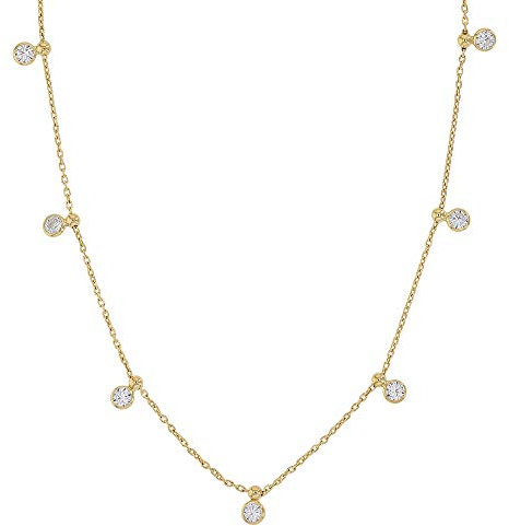 Jouailla – Halskette LUNA Zirkonia aus Sterling-Silber 925 vergoldet (31710589D)