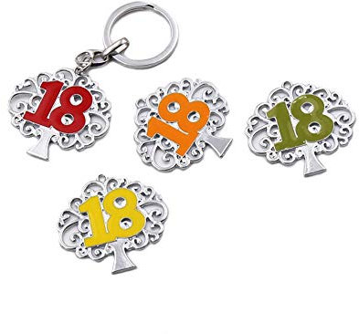 GreenFord Bomboniera Compleanno Portachiave Albero della Vita n°18 (Kit 10 Pezzi) G313-P