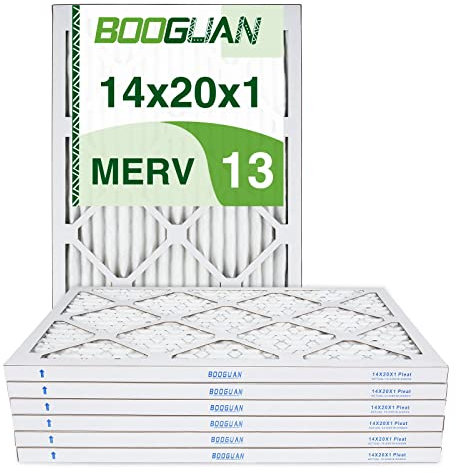 BOOGUAN Plissierter HVAC HC Ofen-Luftfilter, 6er-Pack (MERV13 14 x 20 x 1)