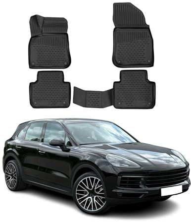 OMAC Fußmatten für Porsche Cayenne 9YA 2017-2023 TPE | Automatten, Gummimatten, Allwetter, fahrzeugspezifisches Produkt, Antirutsch, 3D-Passform, wasserdicht