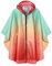 Regen Poncho Jacke Mantel für Erwachsene mit Kapuze wasserdicht mit Reißverschluss im Freien, Grün+Gelb+Rot