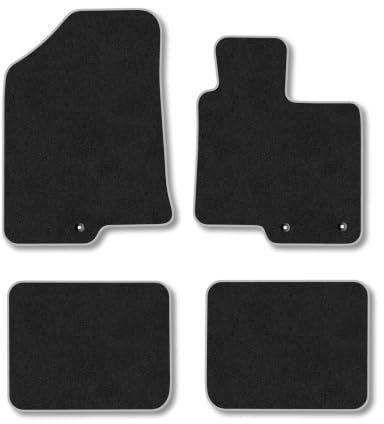 Hyundai i40 (2011-2020) Carpet Car Mats | Grey Edge Trim Tailored Fit Floor Mats Full Coverage Protection Accessories Easy Clean Anti Slip Made in the UK