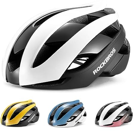 ROCKBROS Fahrradhelm Rennradhelm Leichter Radhelm M/L 55-61 cm Verstellbarer Allround-Helm Belüftung 6 Farben für Erwachsene Damen und Herren