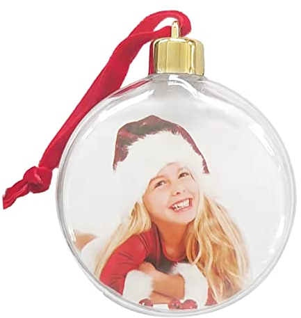 EUBEISAQI 10 Stück Foto-Kugel-Ornamente | Transparente Weihnachtsbaumkugeln, Ornamente, Bastelkugeln, transparente Weihnachtskugeln für Neujahrsparty-Dekorationen