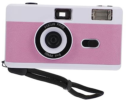 Homoyoyo Vintage Film Camera in White Pink Purple Reusable Camera Build Flash for Film Photography Enthusiasts