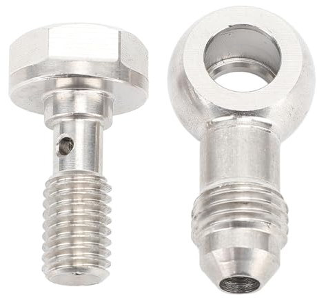 Kit de Boulons Banjo M8 X 1,25 Mm à AN4, Haute capacité de Charge, Raccord de Boulon Banjo en Acier Inoxydable avec Rondelle, Raccords de Boulons Cannelés pour Tuyau Banjo