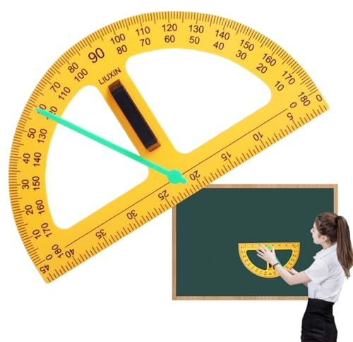 Grande goniometro per insegnanti, goniometro da 50 cm, goniometro a 180 gradi, grande strumento digitale per insegnare matematica, goniometro e bussola 2 in 1, attrezzatura per geometria matematica,