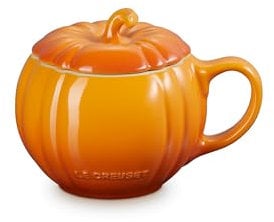 Le Creuset Pumpkin Mug with Lid, 13.5 fl oz (400 ml), Maronnier, Halloween, Dish, Heat Resistant, Cold Resistant, Microwave, Oven Safe