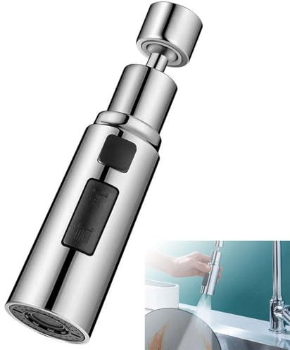Aeratore Rubinetto Cucina,Aeratore Rubinetto Spruzzatore,360°Girevole Rubinetto,Estensione del Rubinetto a 360°,3 Modalità Aeratore Rubinetto,360 °Girevole Lavello Rubinetto Gorgogliatore