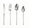 16-teiliges Set aus Küchenbesteck, Geschirr, Hauptgeschirr aus Edelstahl, Messer und Gabel, Löffel, kommerzielles Steak, Kaffee, Westerngeschirr (Silber)