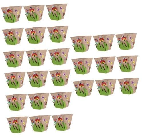 BESTonZON 3 Set Polpa Piantina Tazza Vasi Piante Adesivi Giardino Vaso Di Carta Mestiere Kit Coltivazione Di Polpa Tazze Fai Da Te Vaso Da Giardino Vaso Di Carta Kit Pianta Vaso Di Carta