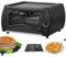 Electric Pizza Oven with Adjustable Temperature, 12 inch countertop oven makes delicious pizzas and naan bread, With Bake Tray/Bake Rack/Tray Handle for convenience square door