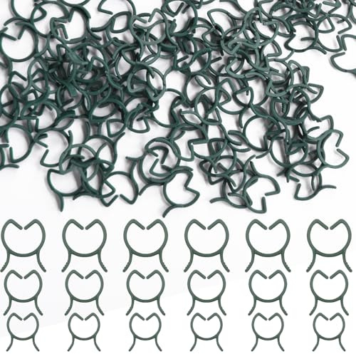 Funrelaxer 300 Stück Pflanzenclips, Pflanzenklammern, Tomatenhaken inklusive 100 großen, 100 mittleren und 100 kleinen Größen, Kunststoff Tomatenhaken Gartenclips für Kletterpflanzen Reben Tomaten