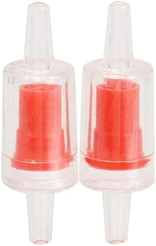 2Pcs Red Backflow Prevention Valve Aquarium Check Bubble Air Pump Valve for Fish Tank Aquarium Air Pump Accessories，Aquarium Pumps and Filters