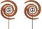 Kobolo Gartenstecker-Set FINJA, 148 cm, Metallstecker in Rostoptik mit Edelstahlkugel, stilvolle Gartendeko in Spiralform, Dekostecker für den Outdoorbereich
