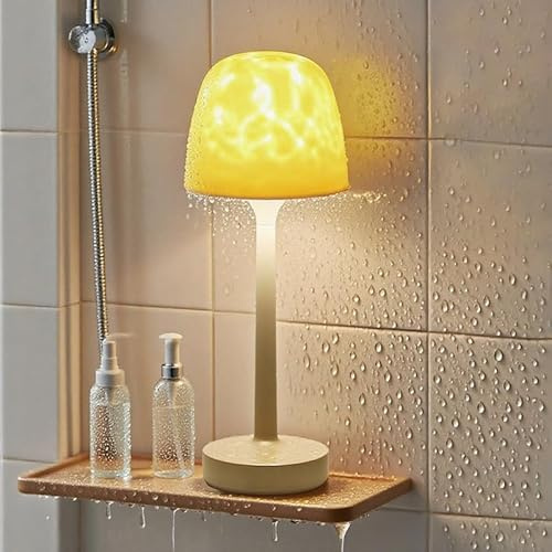 Lampe de Douche Étanche - Lampe de Bureau Sans Fil Rechargeable - Projecteur d'Ambiance Entspannen 16 Couleurs LED - Télécommande - Contrôle Tactile - Éclairage Salle de Bain, Toilettes, Bureau