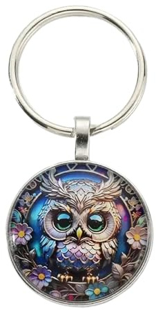 Owl Keychain - Metal Oŵl Keychain with Electroplated Alloy | Exquisite Owl Pendant Key Ring Ornament | for Self Ğiƒt, Ďurable